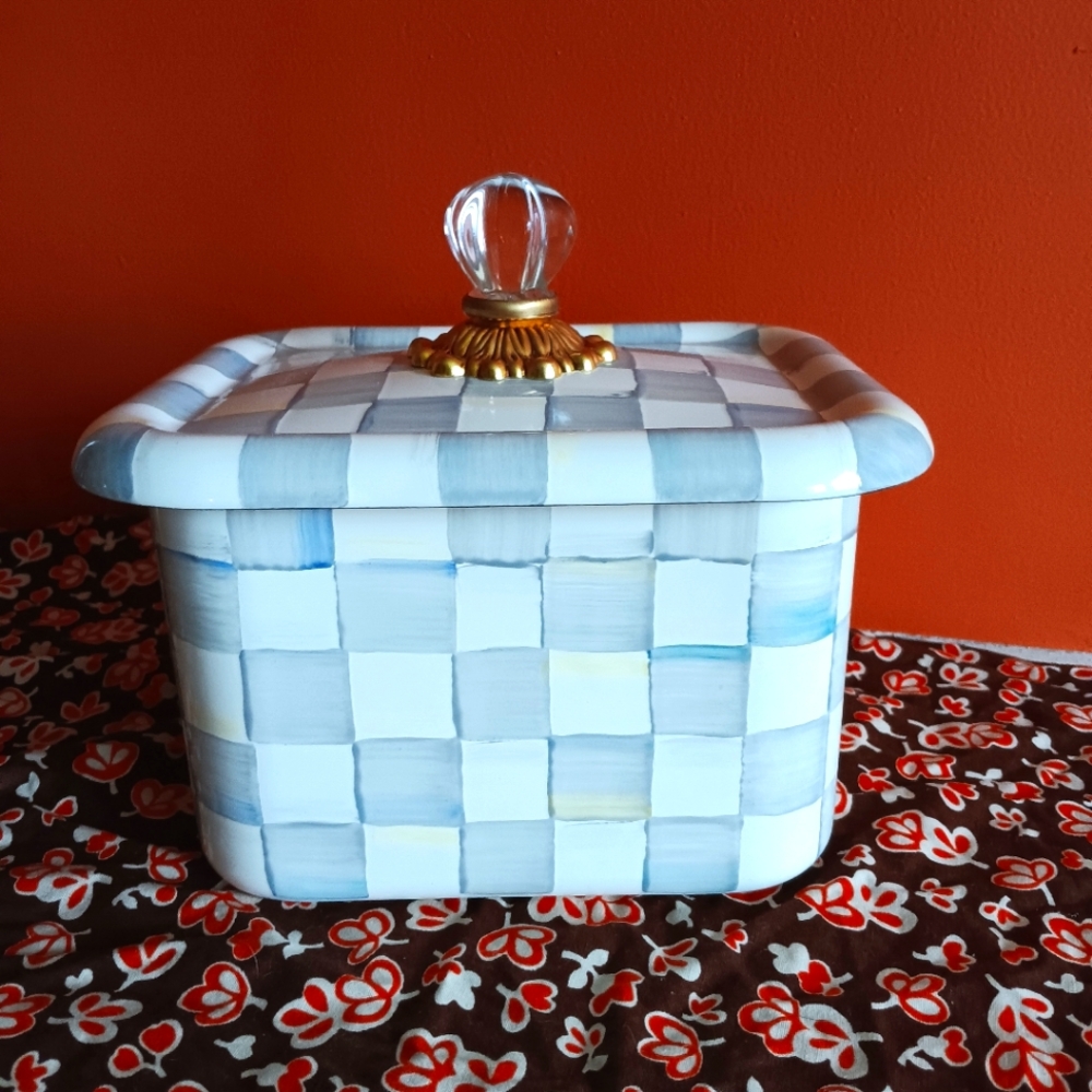 MacKenzie Childs Sterling Check Recipe Box